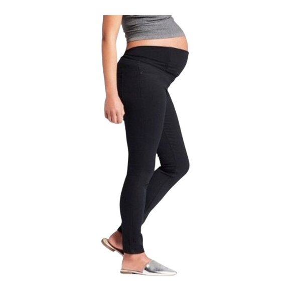 Isabel Maternity SZ Large Black Over Belly Panel Skinny Jeans Stretch - Picture 11 of 14